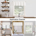 Chyhomenyc Cream Valance for Windows, Light Filtering Faux Linen Solid Short - Image 6