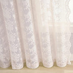 YJ YANJUN Vintage Lace Curtains 63 Inch Length 2 Panels Set Cute Floral Designs - Image 5