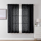 Lecloud Leia Black Sheer Curtains by Lecloud