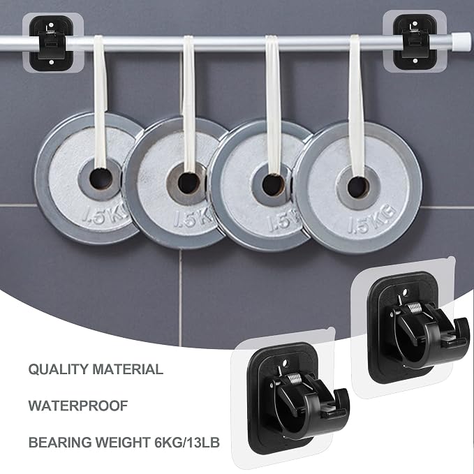Codoule 10PCS Self Adhesive Curtain Rod Holders No Drill Curtain Rods Brackets - Image 5