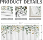 Emvency 4 Pack Valances Window Treatments, 52x12 Inch Rod Pocket - Image 3