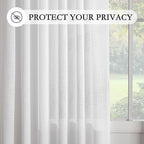 MYSKY HOME Floor to Ceiling Curtains 120 Inches White Sheer Window Drapes 2 - Image 6