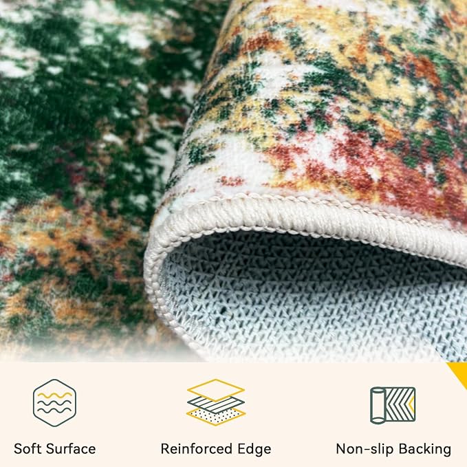 Washable Area Rugs 7'x9' Non-Slip Modern Abstract Soft - Image 4