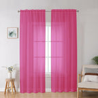 OWENIE Hot Pink Sheer Curtains for Bedroom Living Room 90 Inches Long, Elegant by OWENIE