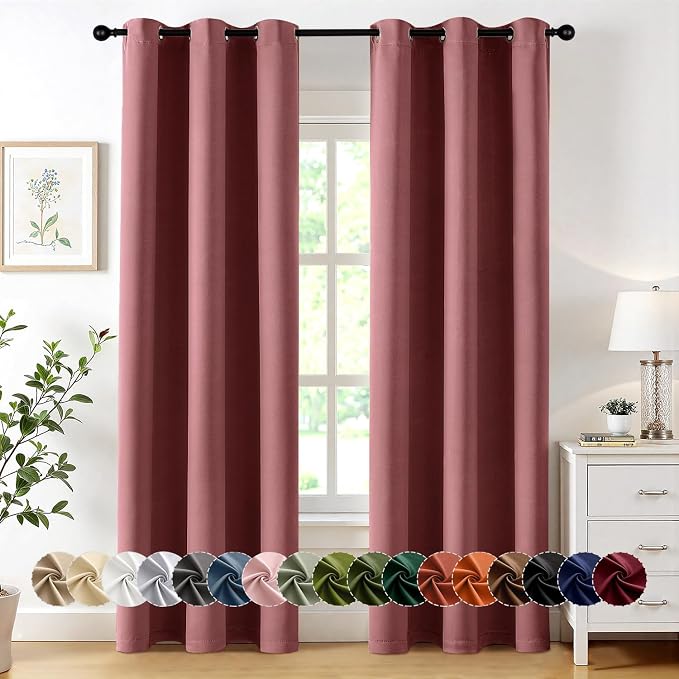 MIULEE Dusty Rose Blackout Curtains by MIULEE