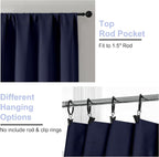 Simplebrand Ava Navy Blue Short 30 Inches Blackout Curtain 2 Panels Set - Image 5