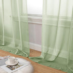 Aiyufeng Light Green Sheer Curtains 84 Inches Long 2 Panels Set - Image 9
