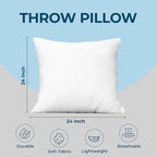 Utopia Bedding Throw Pillows – 24 x 24 Inches Down Alternative Pillows - Image 4