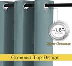 NICETOWN Blackout Greyish Blue Curtains - Image 3