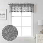 Lecloud Leia Charcoal Grey Curtains Sheer Valances by Lecloud