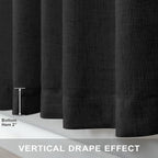 Pitalk Black Linen Curtains 63 Inch Length - Image 6