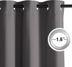 NICETOWN Blackout Curtains Grommet 2 Panels Grey Drapes 95Inches Long - Image 2