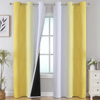 Estelar Textiler Yellow and Greyish White Gradient Room Darkening Blackout by ESTELARTEXTILER