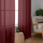 Chyhomenyc Burgundy Sheer Curtains 78 Inches Long 2 Panels Set - Image 4