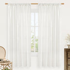 LAMIT Ivory White Linen Curtains 72 inches Long by LAMIT