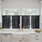 MIULEE Short Cafe Curtains 36 Inches Long, 4 Panels Set, Sheer Light Filtering by MIULEE