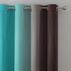 Estelar Textiler Teal and Brown Blackout Curtains - Image 4