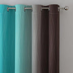 Estelar Textiler Brown and Teal Blackout Curtains 45 Inch Length, Light - Image 4