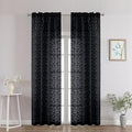 Chyhomenyc Black Sheer Curtains 90 Inch Length 2 Panels Set, Light Filtering by Chyhomenyc