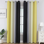 Estelar Textiler Black and Yellow Ombre Blackout Curtains - Image 2