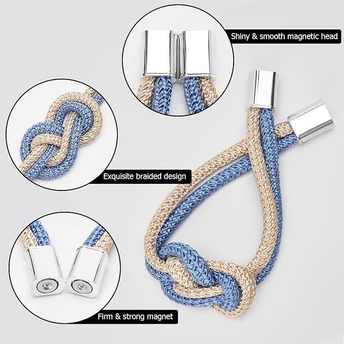 NICEEC 2 Pack Mini Magnetic Curtain Tiebacks Nordic Simple Style Drape Tie - Image 3
