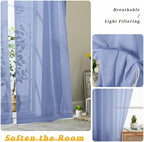 Gwine Denim Blue Sheer Curtains 63 Inch Length - Image 5