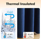 MIULEE 2 Panels Blackout Velvet Curtains Solid Soft Grommet Royal Blue Curtains - Image 5