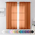 Aiyufeng Orange Sheer Curtains 63 Inch Length 2 Panels Set, Light Filtering by Aiyufeng