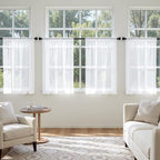 MIULEE Short Cafe Curtains 36 Inches Long, 4 Panels Set, Sheer Light Filtering - Image 2