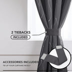 Deconovo Short Curtains Grey, Thermal Insulated Soundproof Drapes, Wave Dots - Image 4