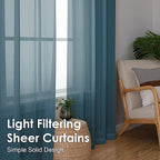 OVZME Dusty Blue Sheer Curtains 45 Inches Long 2 Panels, Light Filtering Sheer - Image 5