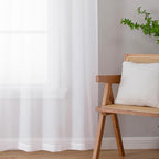 Chyhomenyc White Sheer Curtains 45 Inch Long 2 Panels, Short Voile Drapes - Image 9