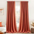 MIULEE Back Tab Burnt Orange Blackout Curtains 108 Inch Long 2 Panels Set by MIULEE