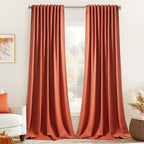 MIULEE Back Tab Burnt Orange Blackout Curtains 108 Inch Long 2 Panels Set by MIULEE