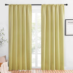 NICETOWN Window Curtains Blackout Drapes, Paler Yellow, 1 Pair, 52 by 84-Inch by NICETOWN