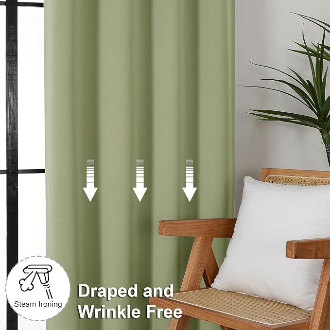 Simplebrand Sage Green Blackout Curtains - Image 7