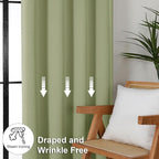 Simplebrand Ava Sage Green Short 24 Inches Blackout Curtain 2 Panels Set - Image 7