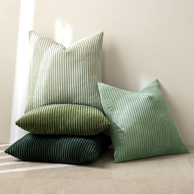 MIULEE Boho Farmhouse Sage Green Throw Pillow Covers 22x22 Inch Set of 4 - Image 5