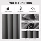 Joydeco Light Grey Custom Solid Single Blackout Curtain - Image 4