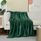 JIAHANNHA Fleece Blanket King Size Green 108 by 90 Inches Blankets - Image 2