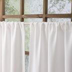 Faux Linen Kitchen Curtains 36 Inch Length Cafe Curtain Tiers - Image 3