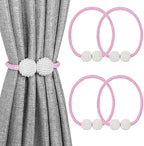 Melaluxe 4 Pack Magnetic Curtain Tiebacks, Decorative Curtain Holdbacks by Melaluxe