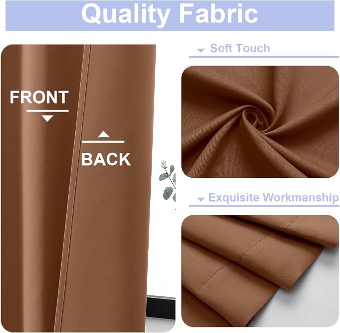 Simplebrand Ava Sun Baked Short 36 Inches Blackout Curtain 2 Panels Set - Image 2