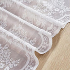 YJ YANJUN Vintage Lace Curtains 24 inch Length Victorian Floral Patterns Boho - Image 4