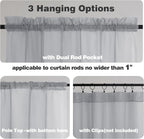 Chyhomenyc Light Grey Sheer Curtains 72 Inch Length 2 Panels, Light Filtering - Image 2