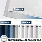 Yakamok 100% Blackout Curtains 63 Inch Length 2 Layers, Light Blocking Thermal - Image 3