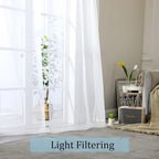 OWENIE Sheer White Curtains, Sheer Curtains 96 inches Long 2 Panels Set - Image 4