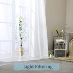 OWENIE Sheer White Curtains, Sheer Curtains 63 inch Length 2 Panels Set - Image 2