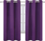 LEMOMO Purple Blackout Curtains/42 x 63 Inch/Set of Two Panels Grommet Bedroom - Image 2