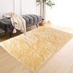 Latepis Yellow Rug for Bedroom 3x5 Area Bedside Rug Faux Sheepskin Fur Rugs for - Image 7